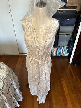 Cloth & Stone Tan Pleated Sundress for Wedding Guest size medium nwt
